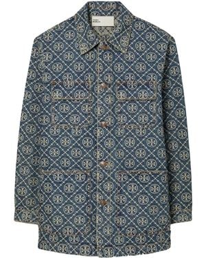 Tory Burch Denim Cargo Jacket - Blue