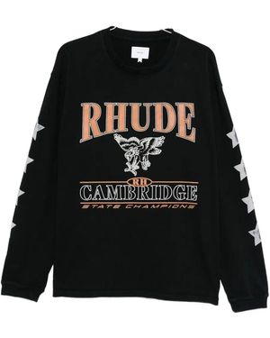 Rhude Eagle-Star Long-Sleeve Sweatshirt - Black