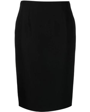 Versace Wool-Blend Pencil Midi Skirt - Black