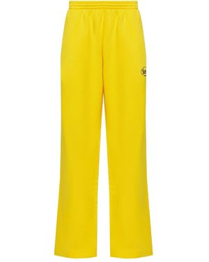 Balenciaga Logo-Embroidered Track Trousers - Yellow