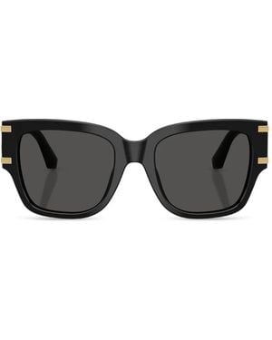 Dolce & Gabbana Eckige Sonnenbrille Mit Logo - Schwarz