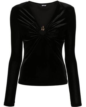 Just Cavalli Blusa Con Applicazione - Nero