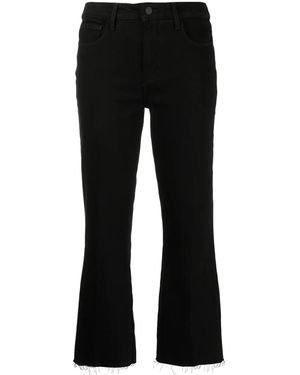 L'Agence Cropped Straight-Leg Trousers - Black