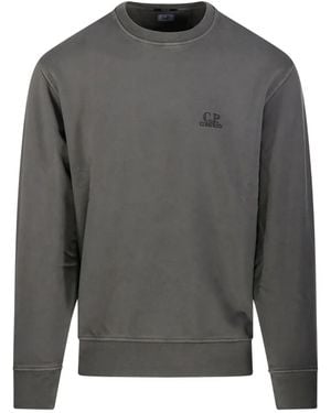 C.P. Company Logo-Embroidered Sweatshirt - Grey