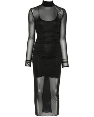 Aniye By Sheer High-Neck Dress - Black