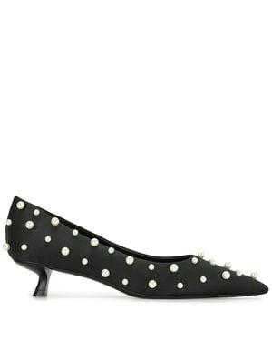 Cult Gaia Pearl-Embellished Pointed-Toe Pumps - Black
