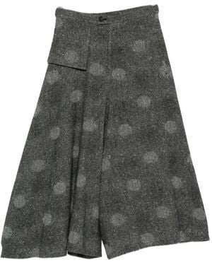 Yohji Yamamoto Falda con diseño de lunares - Gris