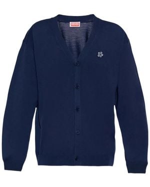 KENZO Cardigan À Appliqué Boke Flower - Blue