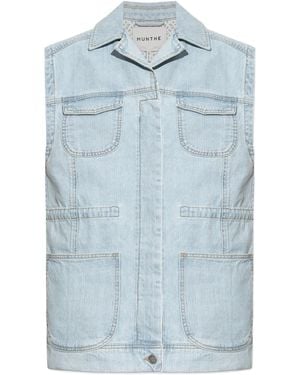 Munthe Denim Sleeveless Vest - Blue