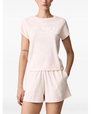 Sporty & Rich Be Nice Slogan-Print T-Shirt - White