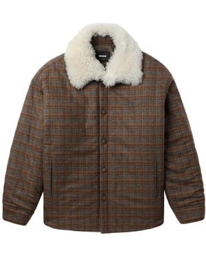 we11done Jacke mit Karomuster - Braun