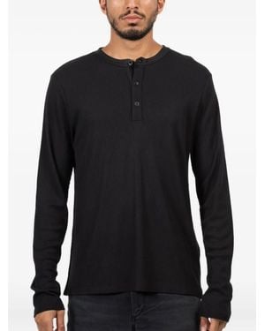 Rag & Bone Buttoned Long-Sleeve T-Shirt - Black
