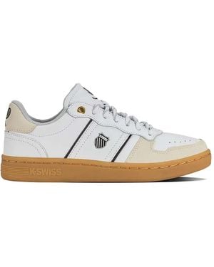 K-swiss Baskets En Cuir À Empiècements - White