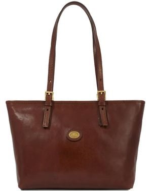 The Bridge Logo-Plaque Leather Shoulder Bag - Brown