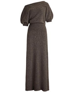 Ralph Lauren Cecie Off-Shoulder Midi Dress - Brown