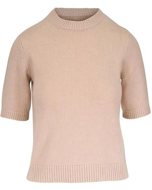 Kinross Cashmere Crew-Neck Short-Sleeve T-Shirt - Natural