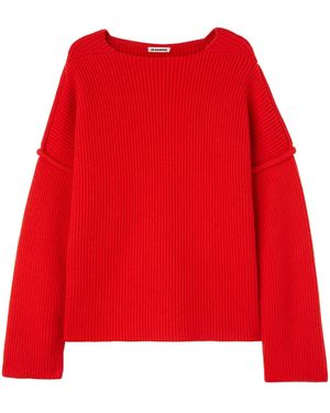 Jil Sander Raised-Seam Jumper - Red