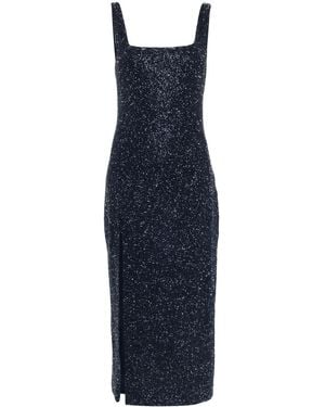 STAUD Le Sable Glitter Midi Dress - Blue