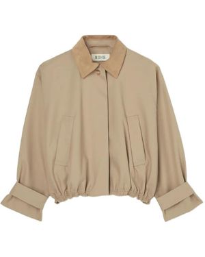 Rohe Suede-Collar Cropped Jacket - Natural
