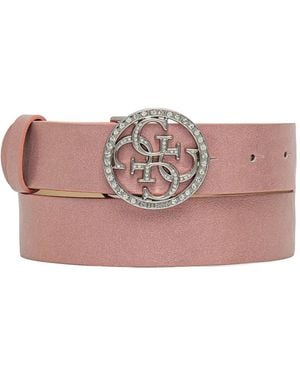 Guess Embellished Logo Belt - Pink