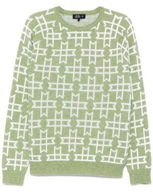 MAN ON THE BOON. Pull À Logo En Jacquard - Vert