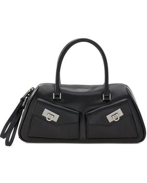 Ferragamo Multipocket Leather Tote Bag - Black