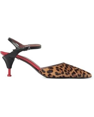 Premiata Leopard-Print Slingback Pumps - Brown