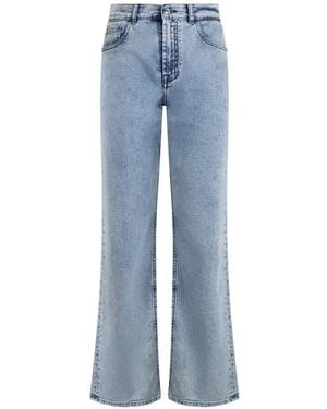 Moorer Nur-Dc116 Bootcut-Jeans Mit Ausgewaschenem Effekt - Blau