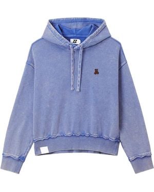 Izzue Sudadera De Algodón Con Capucha Y Estampado Gráfico - Azul