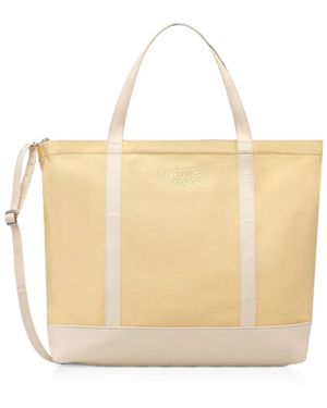 Maison Kitsuné Extra Large Handwriting Logo-Embroidered Tote Bag - Natural