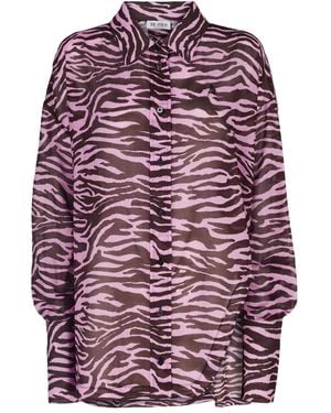 The Attico Camicia Con Stampa Zebra E Maniche A Palloncino - Rosso