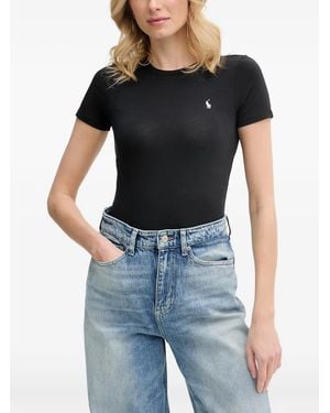 Polo Ralph Lauren Logo-Embroidered Crew-Neck Bodysuit - Black