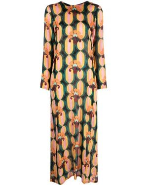 La DoubleJ Long Sleeve Swing Dress - Metallic