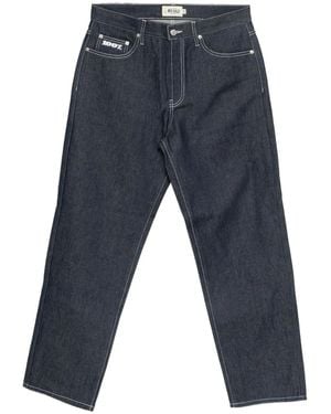AWAKE NY Contrast-Stitch Straight-Leg Jeans - Blue