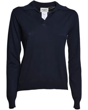 Weekend by Maxmara Collared V-Neck Jumper - Blue