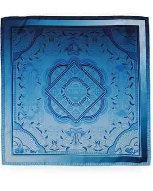 CASABLANCA Egyptian Rug Silk-Satin Scarf - Blue