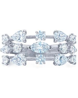 Kwiat 18Kt Diamond Starry Night Three-Row Ring - Blue