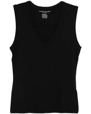 Majestic Filatures V-Neck Tank Top - Black