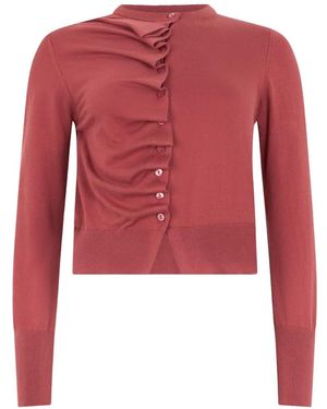 Alpha Studio Cárdigan con detalle de volantes - Rojo