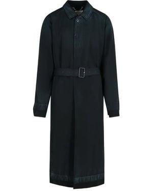 Maison Margiela Belted Pointed-Collar Coat - Black