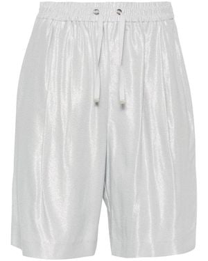 Herno Pleat-Detail Shorts - White