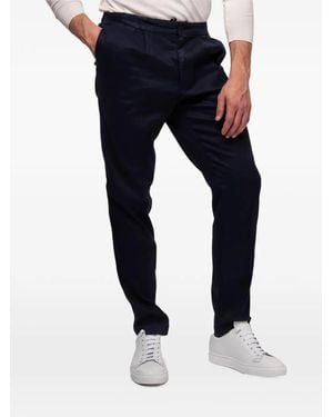 Devore Pleated Elasticated-Waistband Pants - Blue