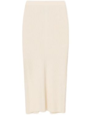 Aeron Geribbelde Rok - Wit