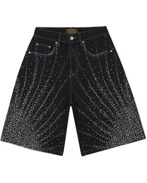 BIRTH OF ROYAL CHILD 20K Diamond Starlight Denim Shorts - Black