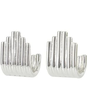 FEDERICA TOSI Lobo Lea Ribbed Earrings - White