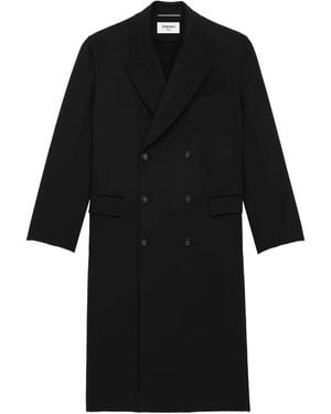 Saint Laurent Double-Breasted Coat - Black