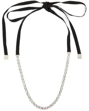 MM6 by Maison Margiela Rhinestone-Bow Necklace - Black