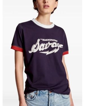 One Teaspoon Letter-Print T-Shirt - Blue
