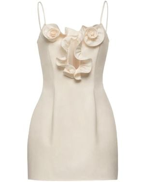 Magda Butrym Floral-Applique Cut-Out Mini Dress - Natural