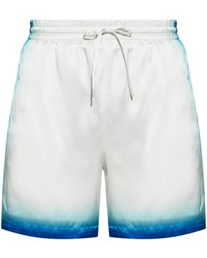 CASABLANCA Silk Shorts - Blue